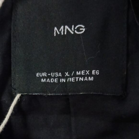 Mango MNG Women's 100% Linen Blazer Size XL Black Jacket Business Office - Picture 6 of 11